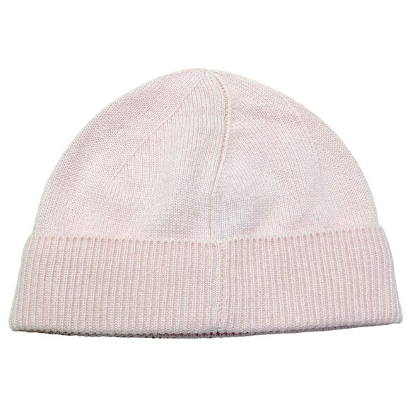 Cashmere Knit Hat Pink Ribbed Fold-Over Cuff One Size Ultra Soft Phenix NEW - Picture 2 of 3